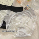 Breathable Crotch Chinese-style Girly Lace Dreamy Ethereal Mid-rise Underwear Hip-hugging Thong