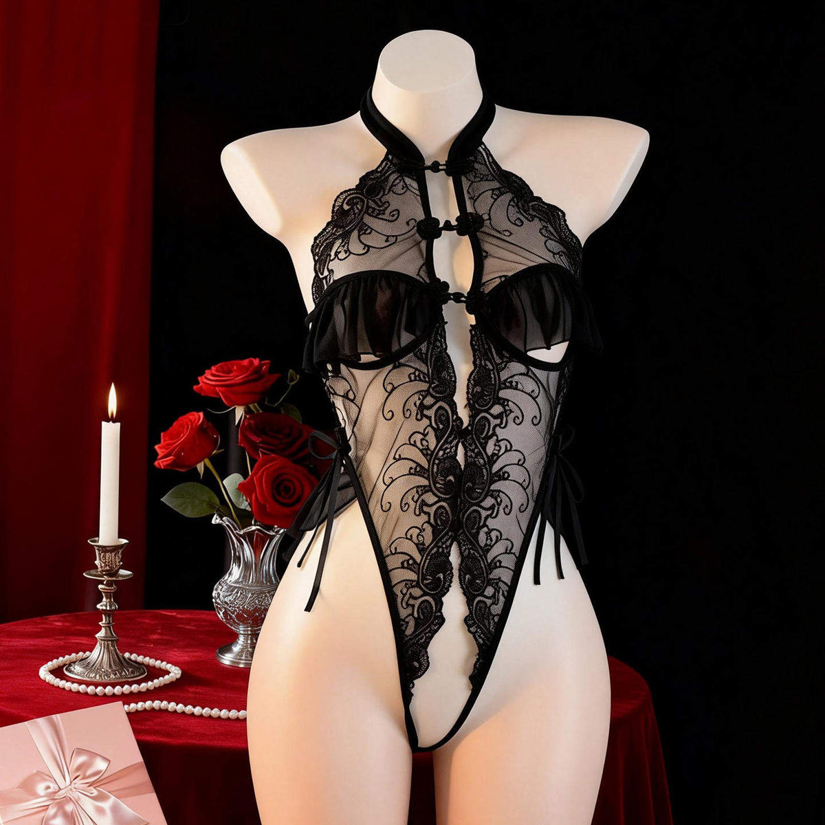 Lingerie Sexy Jumpsuit Open-Crotch No-Removal Women's Tight