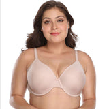 Women Plus Size Breathable Large Breast Thin Cup Non Padded Big Size Bra