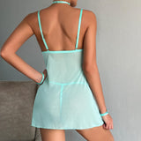 Wholesale Sexy Nightdress Embroidery Mesh Stitching Sexy Four-piece Set Lingerie