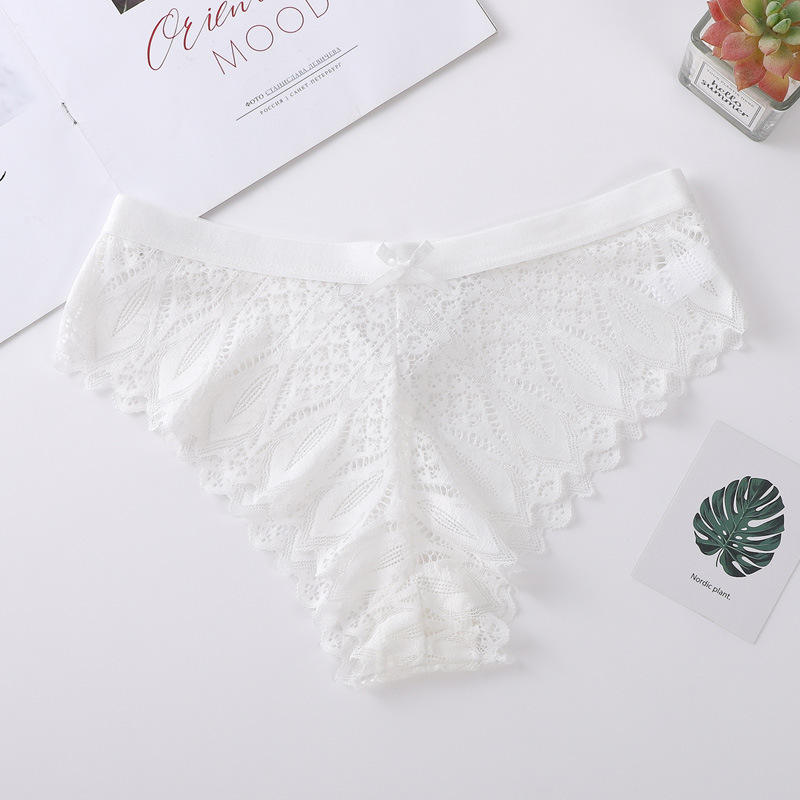 High Cut Good Quality Womens Breathable Soft Tummy Control Briefs Scallop New Lace Panties Thong