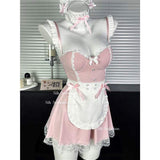 Sweetheart Sexy Pajamas Maid with Chest Pad Pure Superior Sling Nightgown