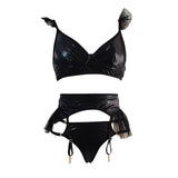 Women's Sexy Polyester Bodysuits 2 Piece Set with Hole Decoration
