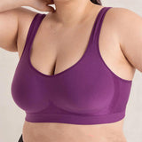 Hotselling Ladies' Without Steel Rings Breathable Comfortable Body- Shaping Large Size Shiny Silk Vest Bra