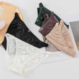Ice Silk Seamless Underwear Women's Panties Thong Low Waist Sexy Secret Sexy Rhinestone Lingerie Seamless Brief Women Panty