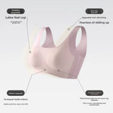 Seamless Wire Free Solid Full Cup Sports Bra Women's Sizeless Big Chest Looks Smaller Thin Beautiful Back