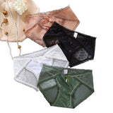 Retro Embroidery Breathable Underwear Women's Lace Seductive Comfortable Thong Sexy Hot Mesh Low-rise Hip-Lifting