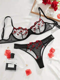 Sexy Set Lace Mesh Underwear Thong Sleepwear for Women
