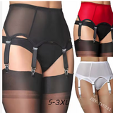 Luxury Mesh Garter Belt – Adjustable Non-Slip Design with Matching Stockings (Plus Size)