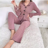 Luxury Autumn/Winter 2-Piece Pajama Set – Elegant Women’s Casual Home Outfit for Sophisticated Loungewear