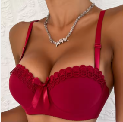 Premium Satin Underwire Bra – Firm Control & Anti-Slip Design for All-Day Elegance