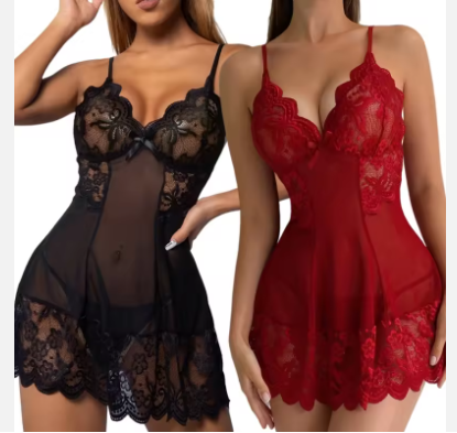 Luxury Plus Size Lace Nightdress – Elegant Women’s Evening Sleepwear with Sophisticated Lace Detailing