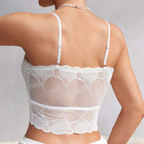 Women Fashion Beautiful Back Lace Vest Adjustable Shoulder Strap Light and Breathable Halter Bra