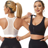 High Quality Women's Front Zipper Yoga Sports Bra Large Sized Sports Fitness Underwear