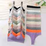 New Ladies Bra Adjustable Buckle Party Sexy Thong Suit Women's Underwear Set Comfortable Seamless T-Back