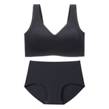 Stock Available Plus Size Underwear Set Woman Seamless Push up Wire Free Design Bra