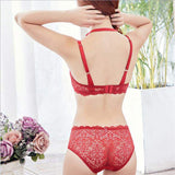 Ladies Sexy Ultra-Thin Lace Bra Brief Sets Transparent Transparent Bra Panty Feathers Ladies' Ultra-Thin Lace Underwear Waist