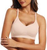 Women Push up Everyday Bras Comfortable Wireless Bralettes V Neck Seamless Bra Smooth Brassiere Wire Free Basic Bras