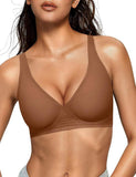 Womens Deep V Bras Wireless Comfortable Bra Supportive No Underwire Bras Tshirt Push up Bralettes Plunge Seamless Jelly Bra
