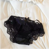 Lace Sexy Underwear Women's French Satin Pure Desire Mid-low Waist Breathable Girl's