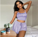 Luxury Lace-Trimmed Cami & Shorts Set – Elegant Women’s 2-Piece Sleepwear with Sophisticated Silhouette