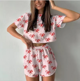 Luxury Women’s 2-Piece Sleepwear Set – Elegant Cami & Shorts Loungewear for Premium Home Comfort