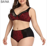 2-Piece Lingerie Set – Premium Printed Bra & Panty Collection for Plus Size & Curvy Figures