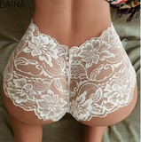 Chic Sheer Lace Boyshorts – Mid-Waist Breathable Pajama Shorts in Plus Sizes