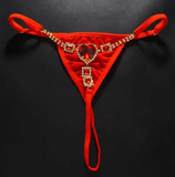 Women’s Rhinestone Heart Panties – Elegant Bikini Body Chain with Adjustable Low-Rise Waist