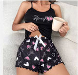 Luxury Satin Pajama Set – Elegant Women’s 2-Piece Sleepwear with Delicate Spaghetti Straps