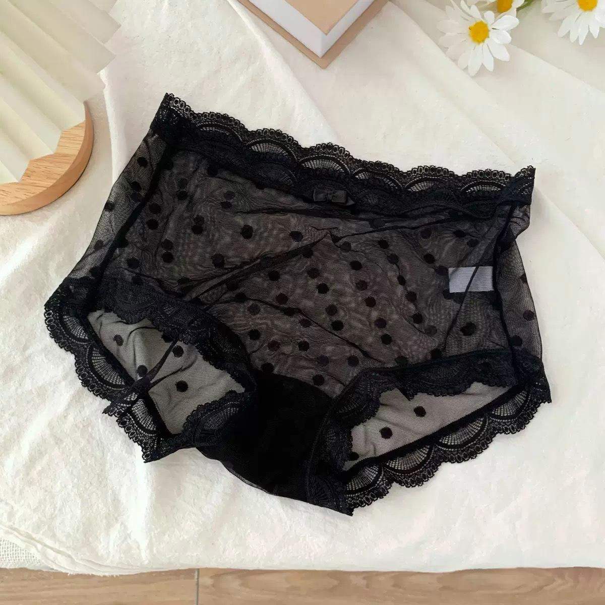 Woman's Panty Wholesale Very Hot Transparent Dot Underwear for Female Breathable Mesh See-through High-rise Ladies No Show Pants
