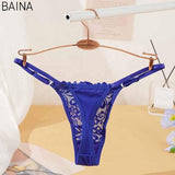 Low Rise Lace Transparent G String Panties Women Cotton Crotch Breathable Sexy Girl Adjustable Waist Band Thong