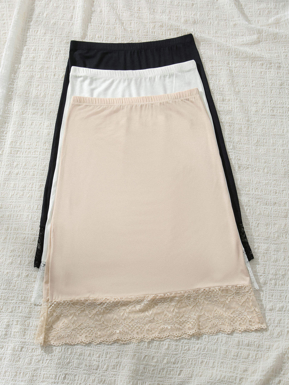 Wholesale Hot Long Skirt Plus Size 4XL Women's Lace Trim Above Knee Half Slip Underskirt Petticoat