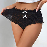 New Arrivals Thongs Breathable comfort Lace Thongs Bikini Women Floral Underwear Mid Waist T-Back Lace Panty