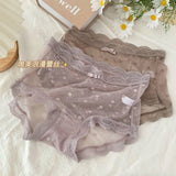 Woman's Panty Wholesale Very Hot Transparent Dot Underwear for Female Breathable Mesh See-through High-rise Ladies No Show Pants