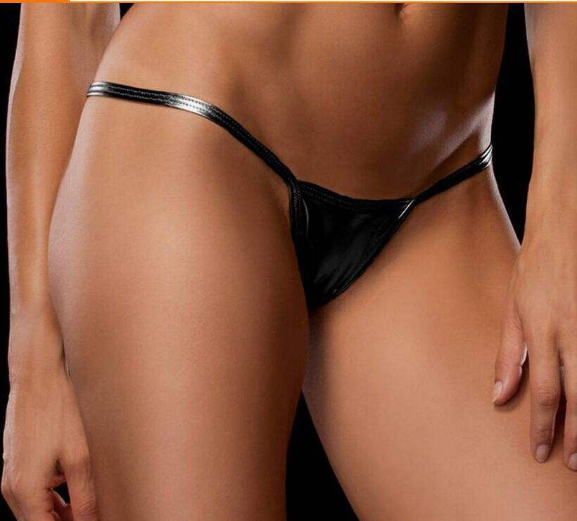 Sexy European American Lingerie Leather Thong Low-Rise Thin Thickness Nightdress