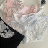 Japanese-Style Comfortable Sexy Maid-Style Lace Low-Waist Allure Pure-and-Cute Black Girl's