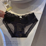 Satin Lace Women's Underwear Sexy Sheer Breathable Pure Desire Style Charming Girl French Low-Waist Hip-Hugging Thong ODM