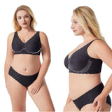 Wave Steel Ring and Gathered Design to Prevent Sagging Women's Seamless Jelly Large Size Bra