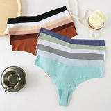European American Style Ice Silk Underwear Women's Nylon Cotton Bikini Low-Rise Sexy Quick