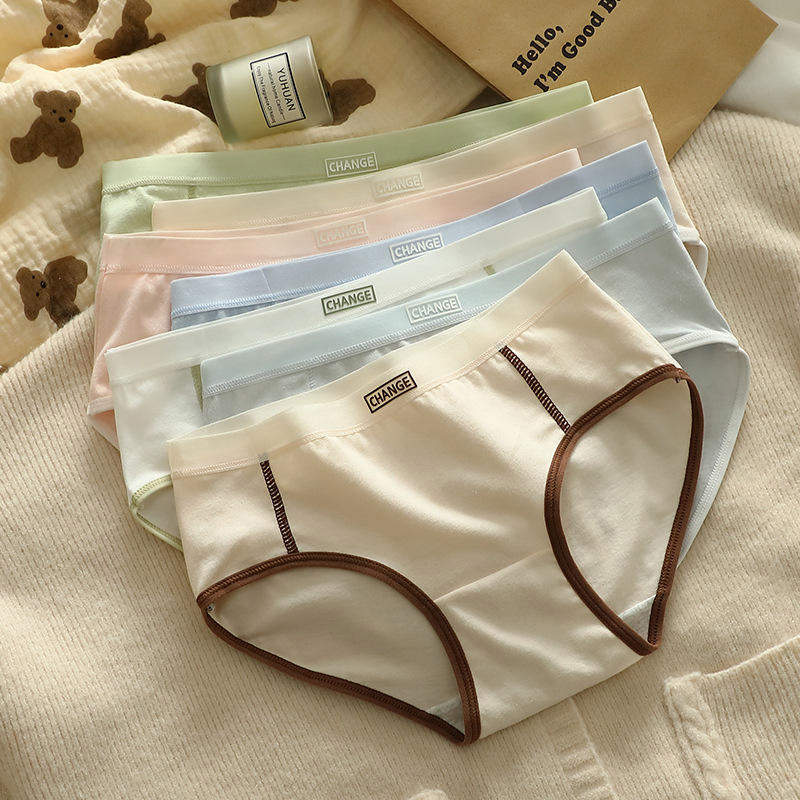 Cotton Female Panties Simple Trendy Briefs Soft Underpants