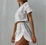 Luxury Women’s 2-Piece Sleepwear Set – Elegant Cami & Shorts Loungewear for Premium Home Comfort