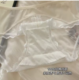 Breathable Crotch Chinese-style Girly Lace Dreamy Ethereal Mid-rise Underwear Hip-hugging