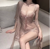 Luxury Plus Size Robe & Nightdress Set – Elegant Women’s Sleepwear for Sophisticated Home Comfort
