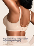 Womens Seamless Jelly Bras No Underwire Supportive Wireless Push up Full Coverage Bralette Comfort Scalloped T-Shirt Bra
