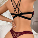 Best Selling Products Hot Front Buckle Lace Sexy Bra Panty Bra Brief Sets