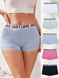 Breathable Soft High-waisted Letter Patterned Women's Underpants Lady Panties Boyshorts Daily