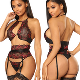 Xxx Sexy Vido Hot 18 2022 Xl Xxl Xxxl Xxxxl Lace Flora Mesh Bodysuit Lady Lingerie With Garter Belt