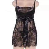 3XL 4XL 5XL Plus Size Sexy Lace Evening Dresses Women's Sleepwear Seductive Pajamas