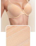 Summer Solid Nylon Molded Cup Bra Plus Size Adjustable Anti-Sagging Push-Up Bikini Wire Free Women's Underwear